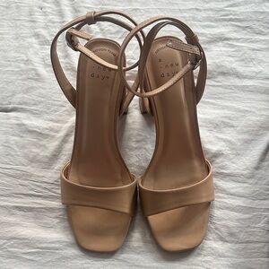 A New Day Beige Strappy Heels